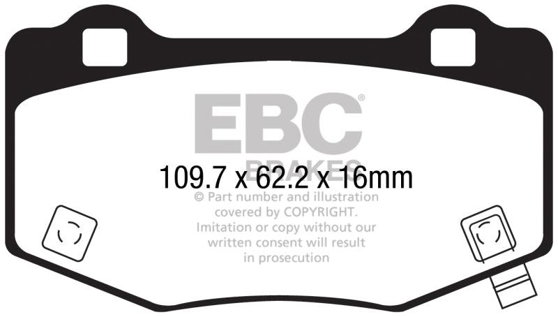 EBC 15-17 Ford Mustang Shelby GT350/GT350R Yellowstuff Rear Brake Pads - Corvette Realm