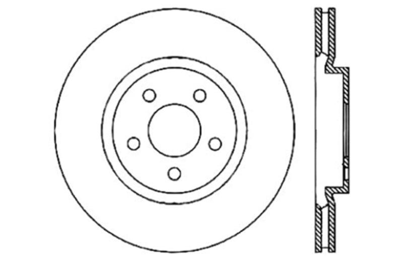 StopTech 05-09 Chrysler 300 (5.7L V8 exc SRT-8) Front Right Slotted & Drilled Rotor - Corvette Realm