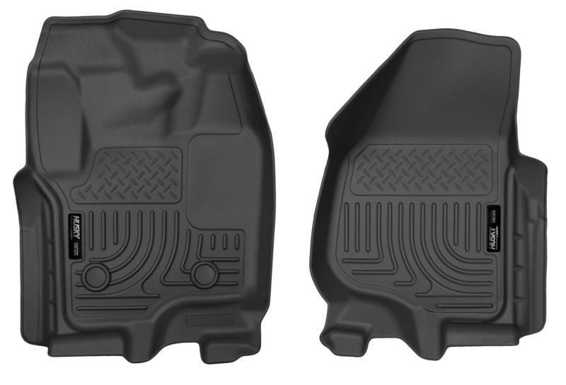 Husky Liners 12-15 Ford Super Duty Crew & Extended Cab WeatherBeater Front Row Black Floor Liners - Corvette Realm