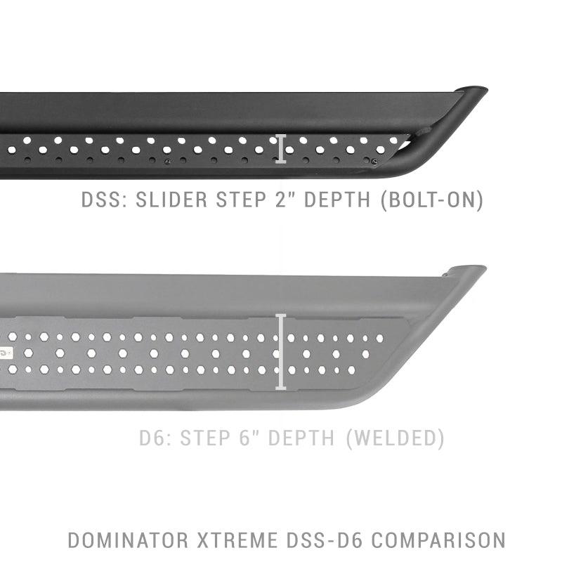 Go Rhino Dominator Extreme DSS Sliders - Tex Blk - 73in - Corvette Realm