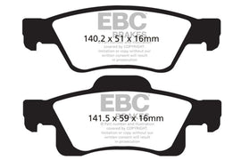 EBC 11+ Dodge Durango 3.6 Extra Duty Rear Brake Pads - Corvette Realm