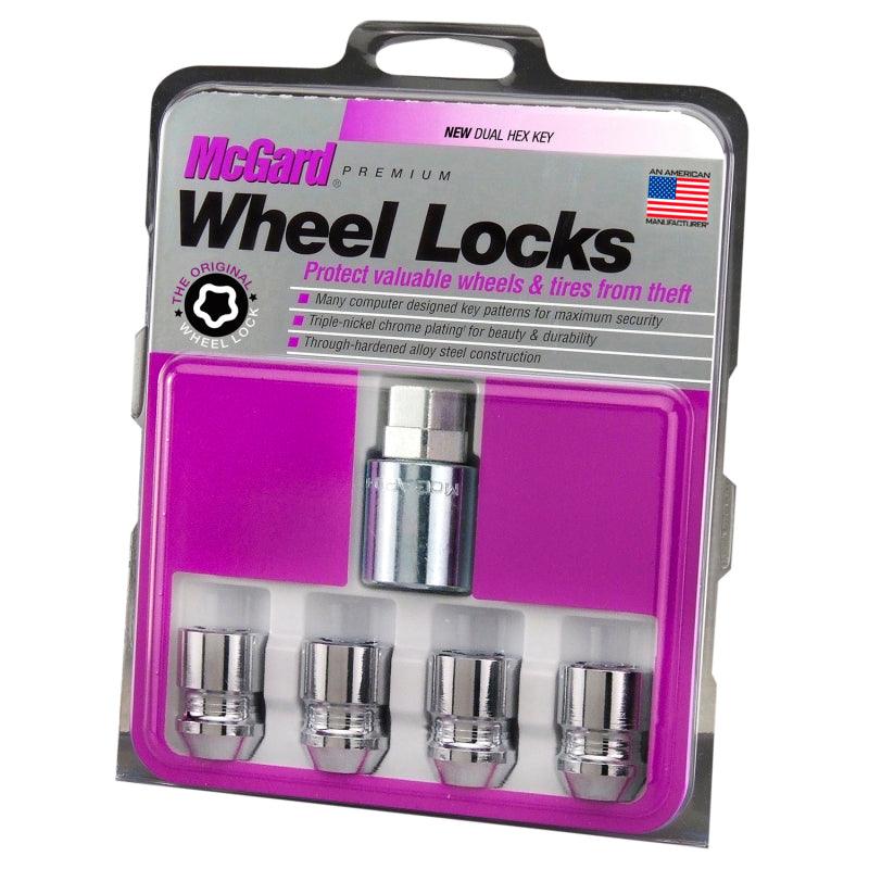 McGard Wheel Lock Nut Set - 4pk. (Cone Seat) M12X1.25 / 19mm & 21mm Dual Hex / 1.28in. L - Chrome - Corvette Realm