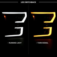 Load image into Gallery viewer, ANZO 2015-2017 Ford F-150 Projector Headlights w/ Plank Style Switchback Black w/ Amber - Corvette Realm