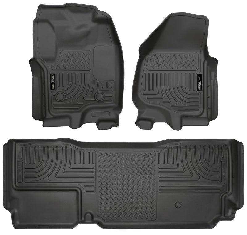 Husky Liners 2012.5 Ford SD Super Cab WeatherBeater Combo Black Floor Liners (w/o Manual Trans Case) - Corvette Realm