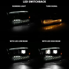 Load image into Gallery viewer, ANZO 2009-2018 Dodge Ram 1500 Led Projector Plank Style Switchback H.L Halo Black Amber (OE Style) - Corvette Realm