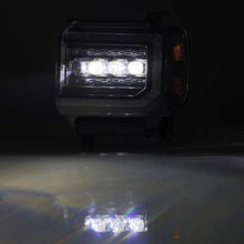 Load image into Gallery viewer, AlphaRex 14-18 GMC Sierra NOVA LED Proj Headlights Plank Style Black w/Activ Light/Seq Signal/DRL - Corvette Realm