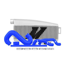 Mishimoto Subaru 02-07 WRX/04-07 STi Top-Mount Intercooler Kit - Powder Coated Silver & Blue Hoses - Corvette Realm
