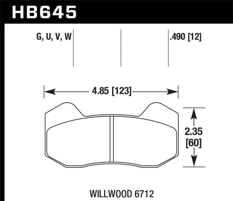 Hawk Wilwood Type 6712 DTC-30 Brake Pads - Corvette Realm