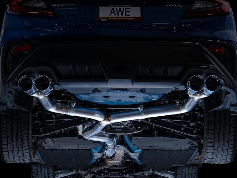 AWE Tuning 2022+ VB Subaru WRX Track Edition Exhaust - Chrome Silver Tips - Corvette Realm