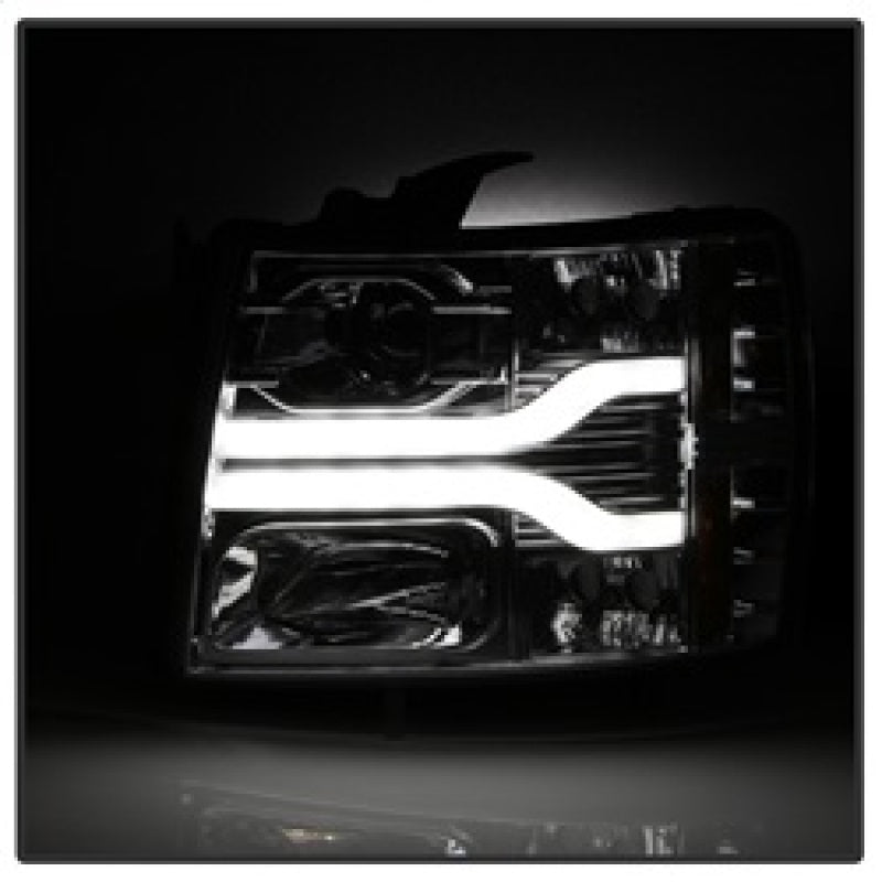 Spyder Chevy Silverado 1500 07-13 Version 3 Projector Headlights - Chrome PRO-YD-CS07V3-LBDRL-C