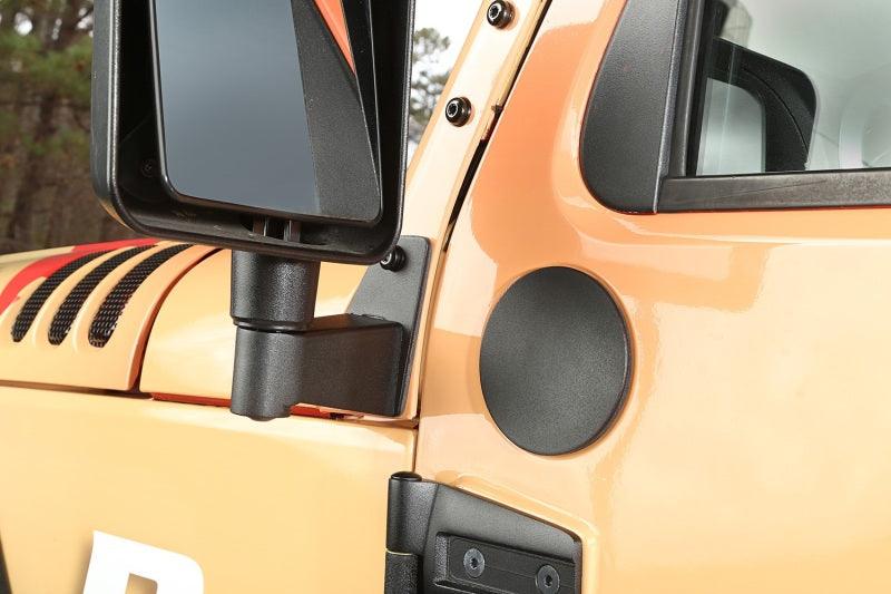 Rugged Ridge 07-18 Jeep Wrangler JK Textured Black Mirror Relocation Brackets - Corvette Realm