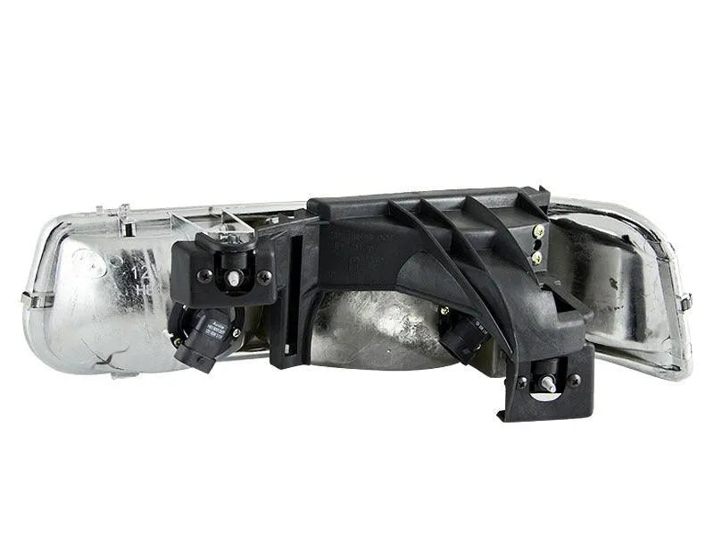 ANZO 1999-2002 Chevrolet Silverado 1500 Crystal Headlights Black - Corvette Realm