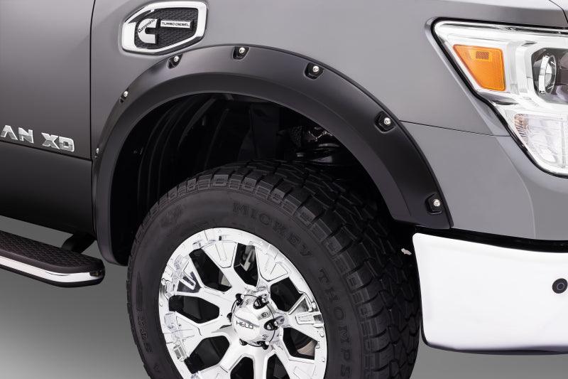 Bushwacker 04-15 Nissan Titan Pocket Style Flares 4pc 67.1/78.9/84/96in - Black - Corvette Realm