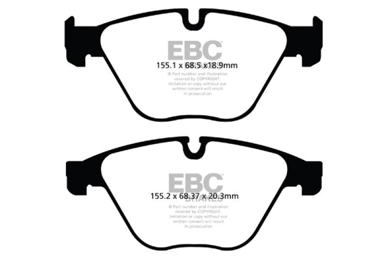 EBC 10+ BMW 535i 3.0 Turbo (F10) Redstuff Front Brake Pads - Corvette Realm