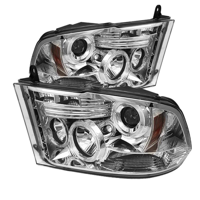 Spyder Dodge Ram 1500 09-14 10-14 Projector Headlights Halogen- LED Halo LED - Chrm PRO-YD-DR09-HL-C - Corvette Realm