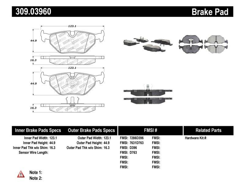 StopTech Performance 87-99 BMW M3 / 89-93 M5 / 98-02 Z3 Rear Street Performance Brake Pads - Corvette Realm