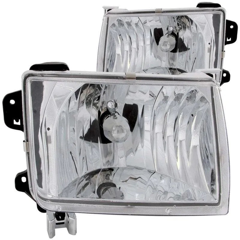 ANZO 1998-2000 Nissan Frontier Crystal Headlights Chrome - Corvette Realm