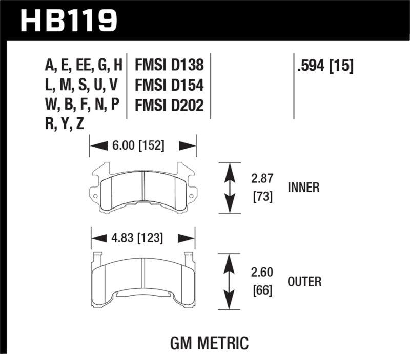 Hawk 1978-1979 Buick Century Custom HPS 5.0 Front Brake Pads - Corvette Realm