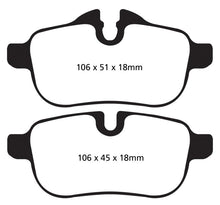 Load image into Gallery viewer, EBC 09+ BMW Z4 3.0 (E89) Yellowstuff Rear Brake Pads - Corvette Realm