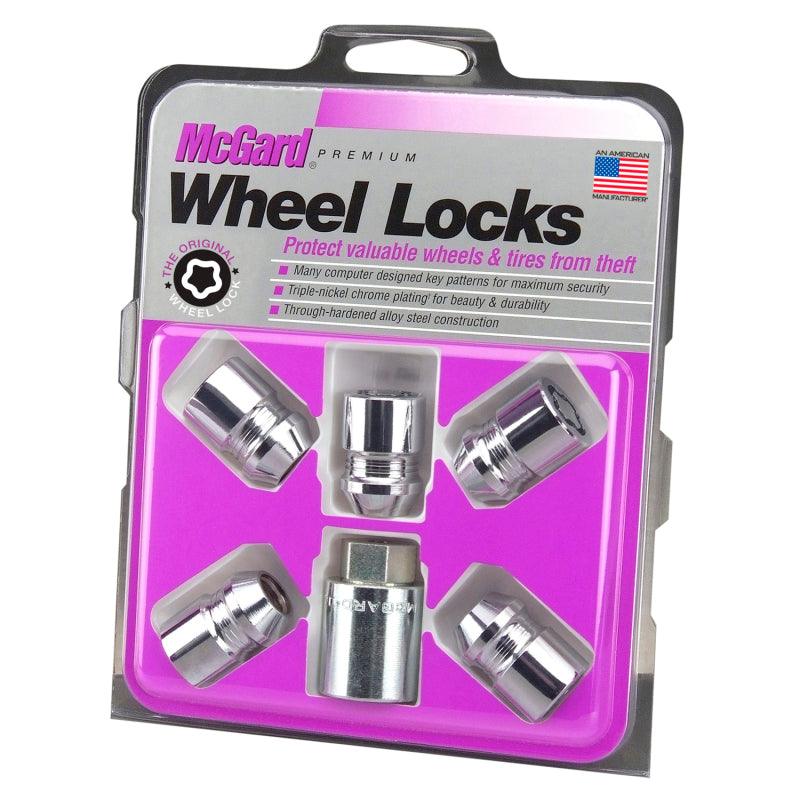 McGard Wheel Lock Nut Set - 5pk. (Cone Seat) M12X1.5 / 13/16 Hex / 1.28in. Length - Chrome - Corvette Realm