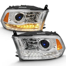 Load image into Gallery viewer, ANZO 2009-2018 Dodge Ram 1500 Projector Plank Style Switchback H.L Halo Chrome Amber (OE Style) - Corvette Realm