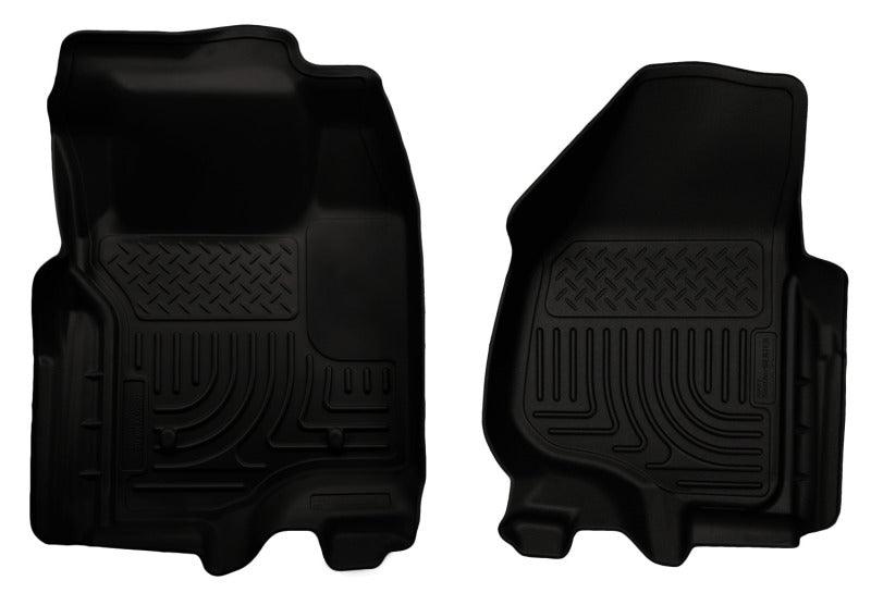 Husky Liners 11-12 Ford Super Duty Crew & Extended Cab WeatherBeater Front Row Black Floor Liners - Corvette Realm