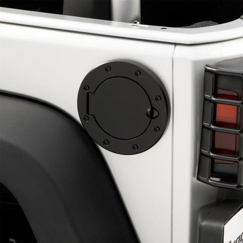 Rugged Ridge 07-18 Jeep Wrangler JK Black Non-Locking Gas Cap Door - Corvette Realm