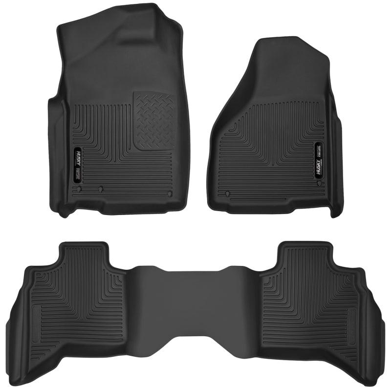 Husky Liners 10-18 Dodge Ram 1500 Quad Cab X-Act Contour Front & Second Seat Floor Liners - Black - Corvette Realm