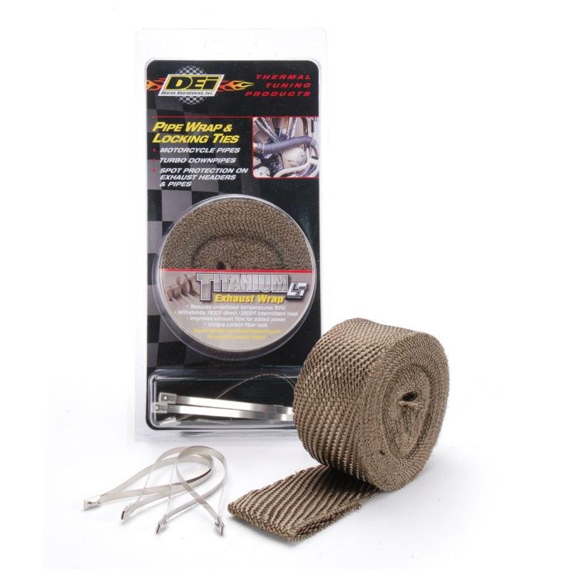 DEI Exhaust Wrap Kit - Pipe Wrap and Locking Tie - Titanium - Corvette Realm