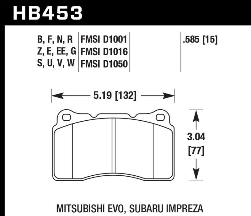 Hawk 03-06 Evo / 04-09 STi / 09-10 Genesis Coupe (Track Only) / 2010 Camaro SS Blue Race Front Brake - Corvette Realm