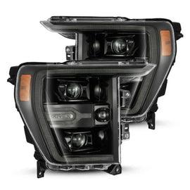 AlphaRex 21-22 Ford F150 Luxx-Series Projector Headlights Alpha-Black w/Activ Light/Seq Signal - Corvette Realm