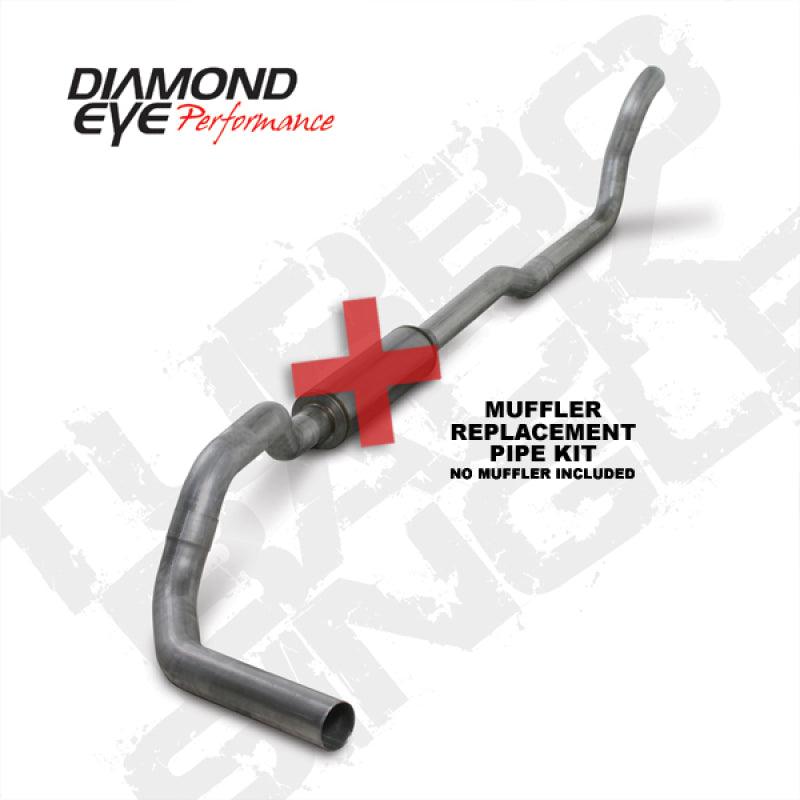 Diamond Eye KIT 4in TB MFLR RPLCMENT PIPE SGL AL: 2-WHEEL DRIVE ONLY 89-93 DODGE CUMMINS 5.9L - Corvette Realm