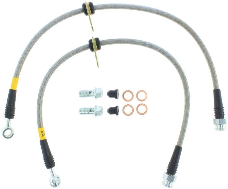 StopTech 08-10 EVO X AWD Stainless Steel Rear Brake Lines - Corvette Realm