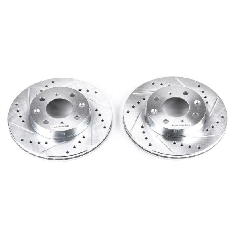 Power Stop 88-91 Honda Civic Front Evolution Drilled & Slotted Rotors - Pair - Corvette Realm