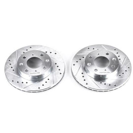 Power Stop 88-91 Honda Civic Front Evolution Drilled & Slotted Rotors - Pair - Corvette Realm