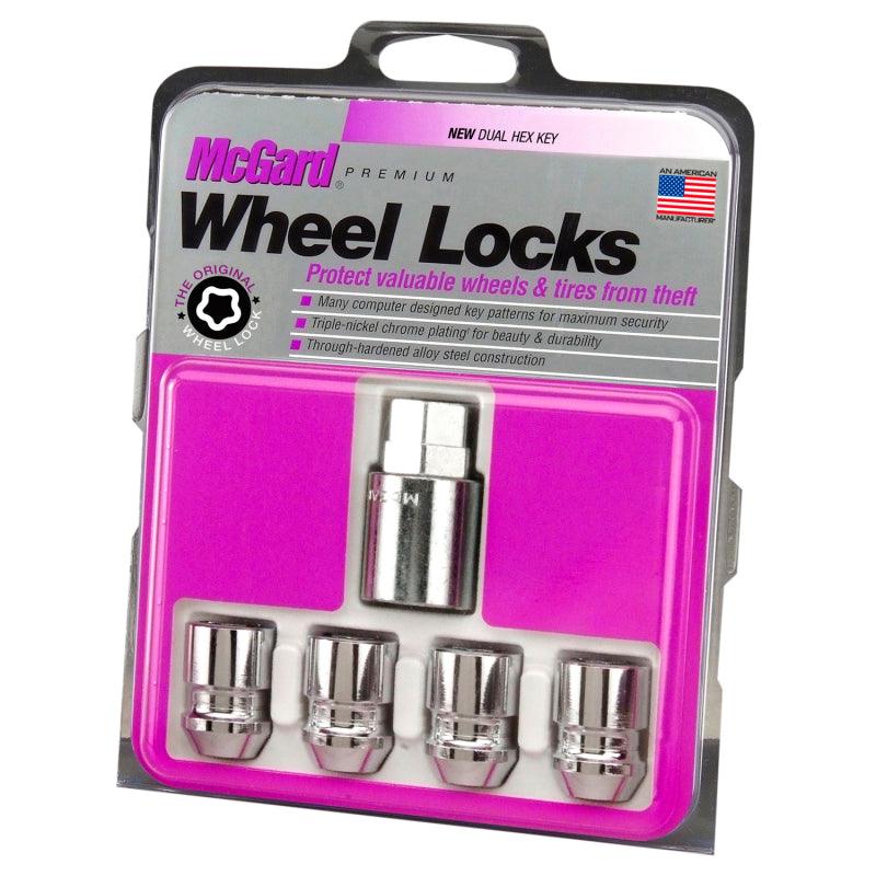 McGard Wheel Lock Nut Set - 4pk. (Cone Seat) M12X1.5 / 19mm & 21mm Dual Hex / 1.28in. L - Chrome - Corvette Realm