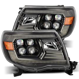 AlphaRex 05-11 Toyota Tacoma NOVA LED Projector Headlights Plank Style Black w/Activation Light/DRL - Corvette Realm