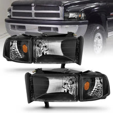 Load image into Gallery viewer, ANZO 1994-2001 Dodge Ram Crystal Headlights Black - Corvette Realm