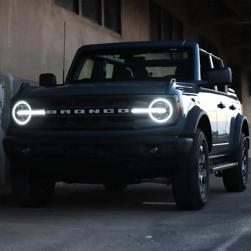 AlphaRex 21-23 Ford Bronco NOVA LED Projector Headlights Black - Corvette Realm