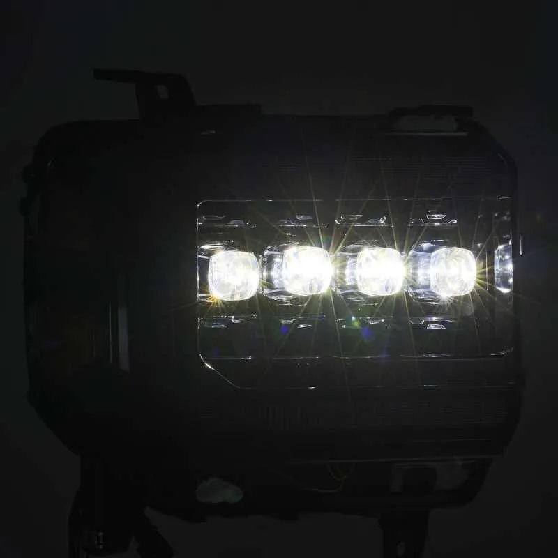 AlphaRex 14-18 GMC Sierra NOVA LED Proj Headlights Plnk Style Alpha Blk w/Activ Light/Seq Signal/DRL - Corvette Realm