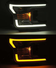 Load image into Gallery viewer, AlphaRex 18-19 Ford F-150 PRO-Series Proj Headlights Plank Style Gloss Blk w/Activ Light/Seq Signal - Corvette Realm