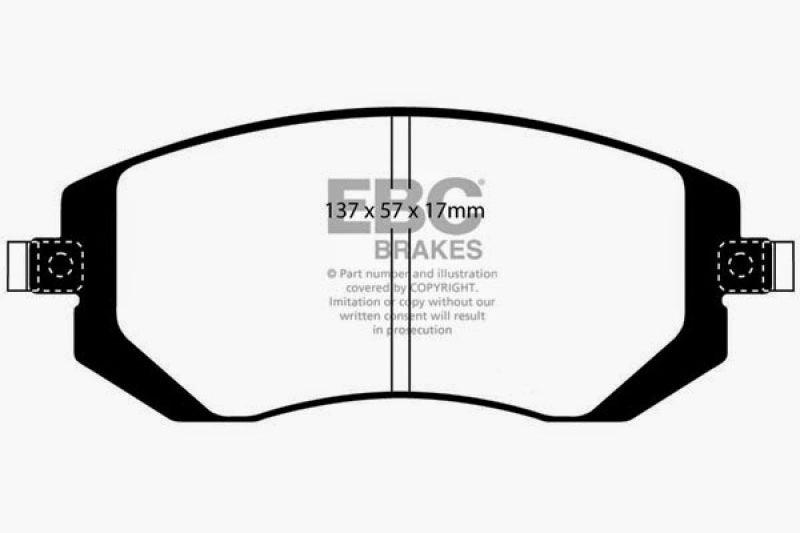 EBC 04-06 Saab 9-2X 2.0 Turbo Yellowstuff Front Brake Pads - Corvette Realm