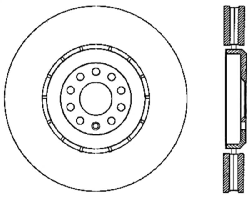 StopTech 04-06 Audi TT Quattro / 04 VW Golf R32 AWD Drilled Left Front Rotor - Corvette Realm