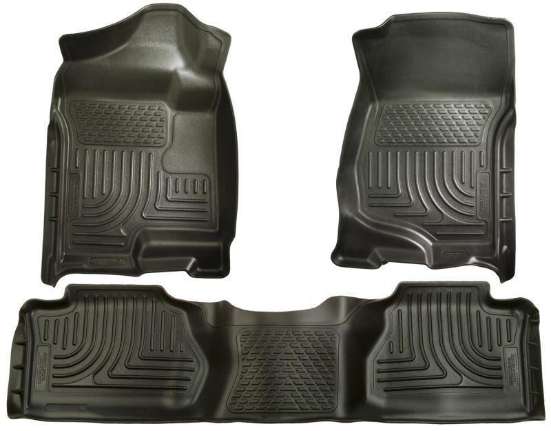 Husky Liners 07-12 Chevy Silverado/GMC Sierra Extended Cab WeatherBeater Combo Black Floor Liners - Corvette Realm