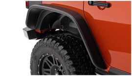 Bushwacker 07-18 Jeep Wrangler Unlimited Flat Style Flares 2pc 4-Door Sport Utility Only - Black - Corvette Realm