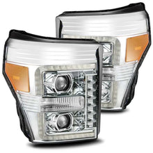 Load image into Gallery viewer, AlphaRex 11-16 Ford F-250 SD PRO-Series Projector Headlights Plank Style Design Chrome w/Seq Signal - Corvette Realm