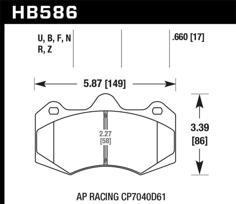 Hawk AP Racing CP7040 Performance Ceramic Street Brake Pads - Corvette Realm