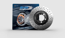 Load image into Gallery viewer, SHW 2020+ BMW X3 M 3.0L Right Front Cross-Drilled Lightweight Brake Rotor (34118054826)