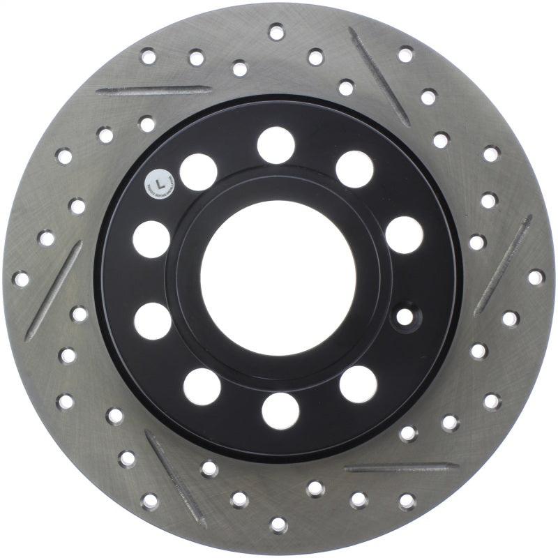 StopTech 11-17 Volkswagen Jetta /Golf / Golf GTI Slotted & Drilled Rear Left Rotor - Corvette Realm