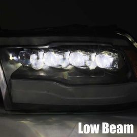 AlphaRex 09-18 Dodge Ram 1500HD NOVA LED Projector Headlights Plank Style Design Alpha Black w/DRL - Corvette Realm